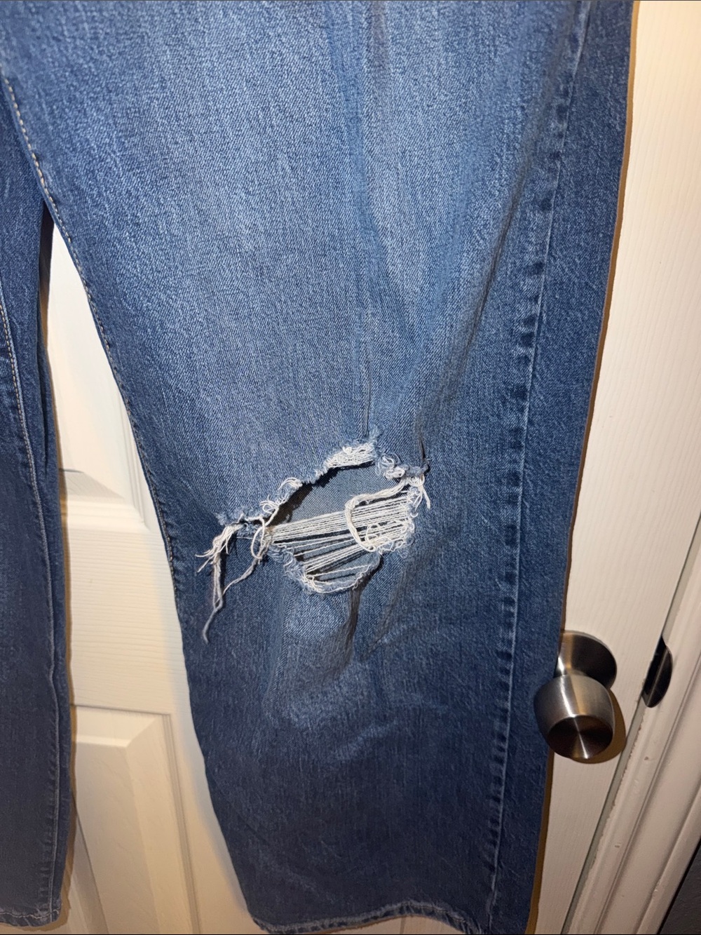wild fable Dark Blue Distressed Wide-Leg Jeans - Picture 6 of 13
